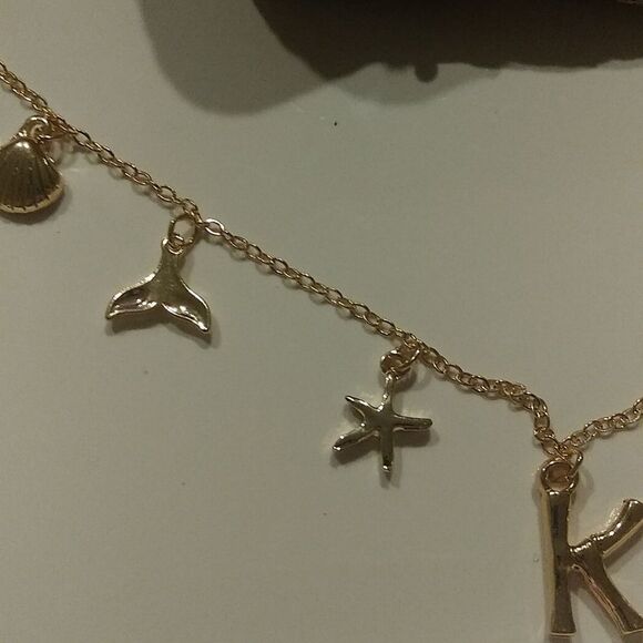 New Free People initial K Gold bono beach Charm Necklace - Picture 3 of 7